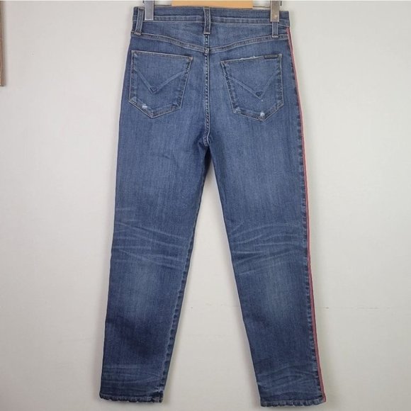 Hudson Zoeey High Rise Ankle Straight Jeans Red Stripes 26 - Picture 6 of 14